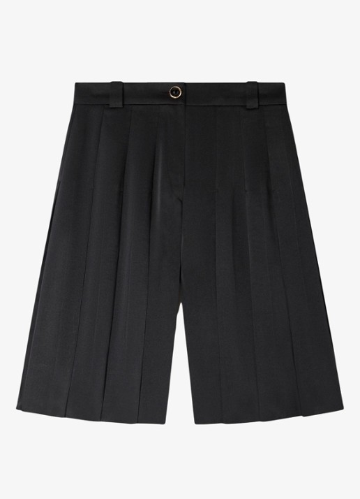 Sandro High waist loose fit korte broek met plooien