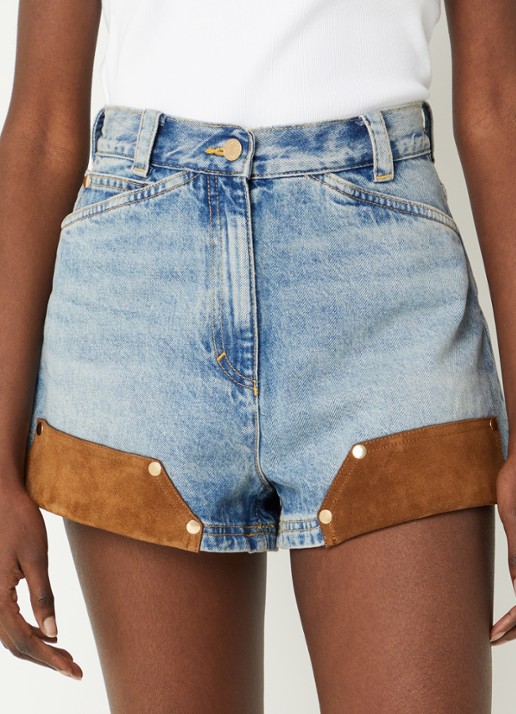 Sandro High waist loose fit korte broek van denim met steekzakken