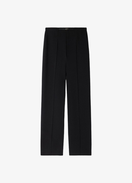 Sandro High waist straight fit broek met ritszakken - voorkant 4 zwart