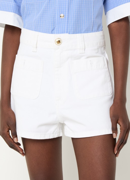 Sandro High waist straight fit korte broek van denim met gekleurde wassing