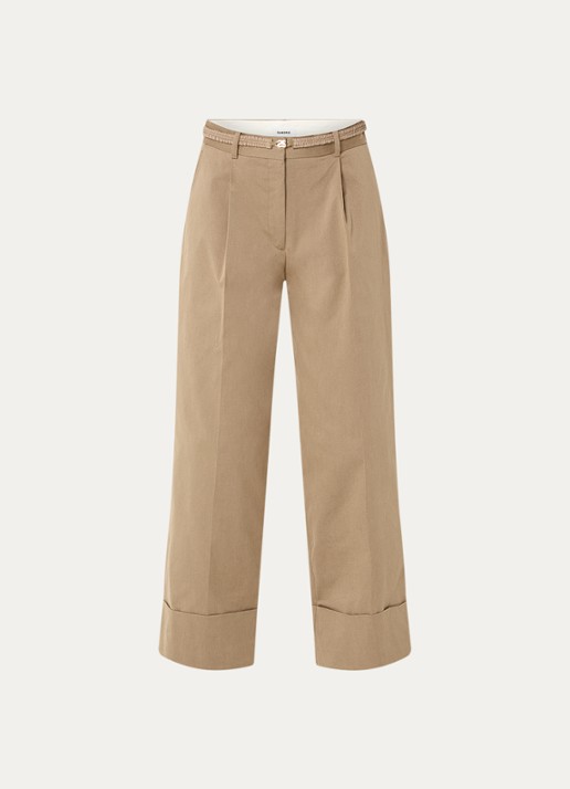 Sandro High waist straight fit pantalon met steekzakken - voorkant 2 khaki