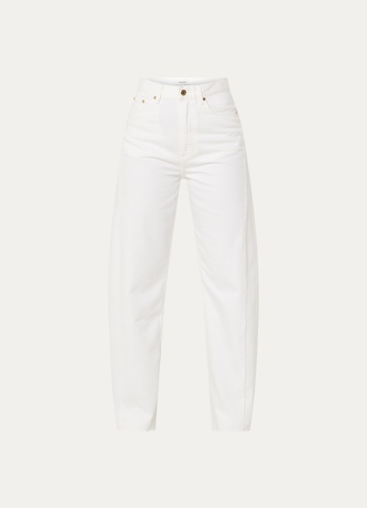 Sandro High waist straight leg jeans met gekleurde wassing - voorkant wit