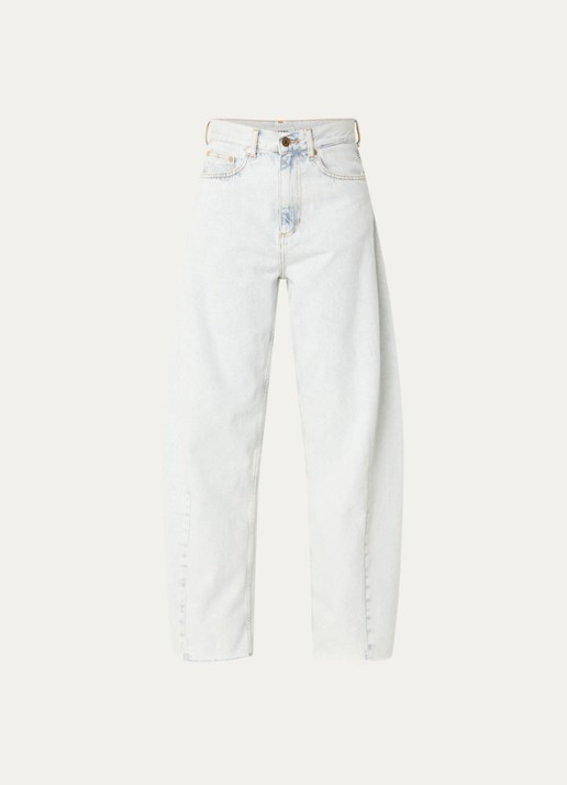 Sandro High waist straight leg jeans met lichte wassing - voorkant 4 indigo