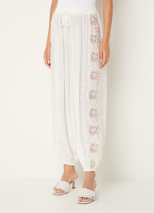 Sandro High waist tapered fit broek in linnenblend