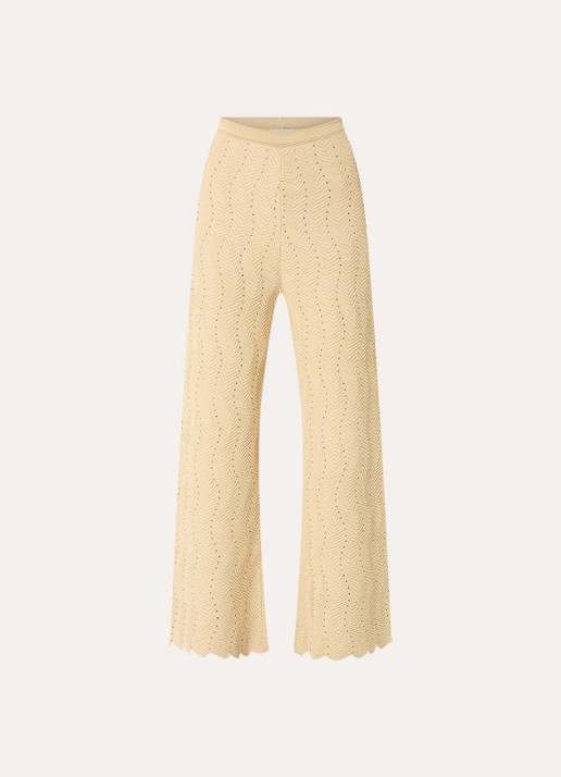 Sandro High waist wide fit broek met lurex en strass - voorkant goud