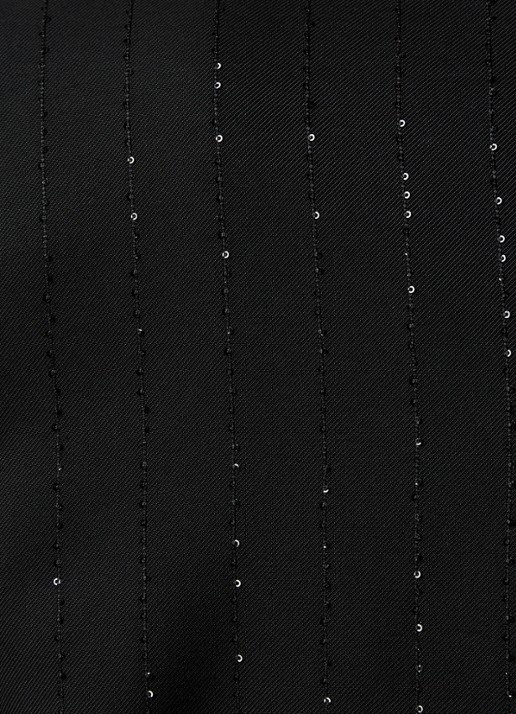 Sandro High waist wide fit pantalon met pailletten - detail 2 zwart