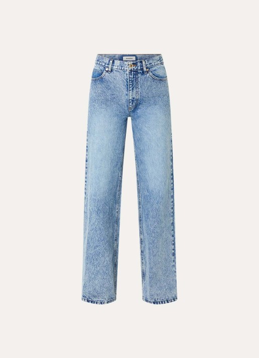 Sandro High waist wide leg jeans met lichte wassing - voorkant 4 indigo