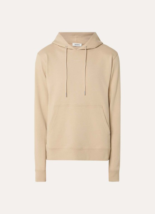 Sandro Hoodie met trekkoord - voorkant beige