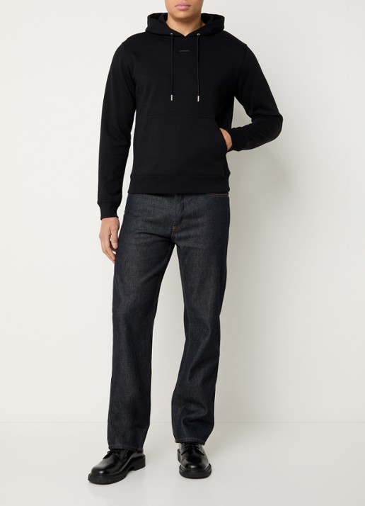 Sandro Hoodie met trekkoord - voorkant 2 zwart