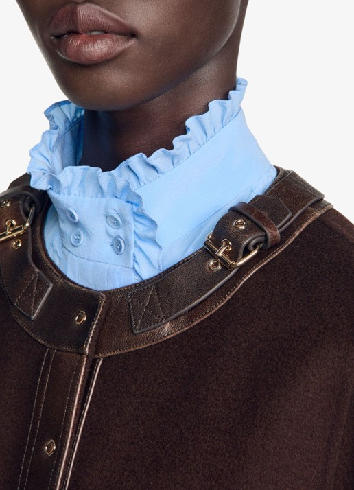 Sandro Jack in wolblend met steekzakken - detail 3 bruin