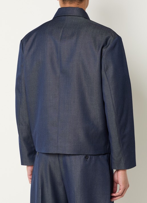 Sandro Jack in wolblend met steekzakken - achterkant 3 donkerblauw