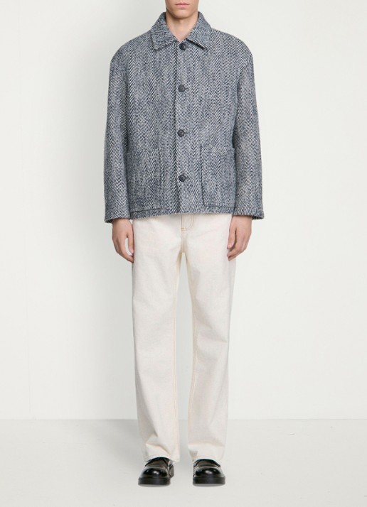 Sandro Jack in wolblend - voorkant 2 donkerblauw