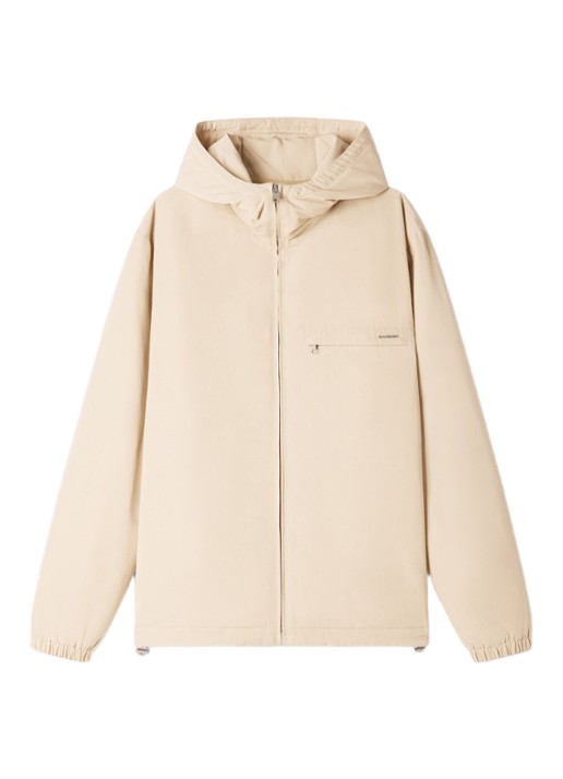 Sandro Jack met capuchon en logo - voorkant beige