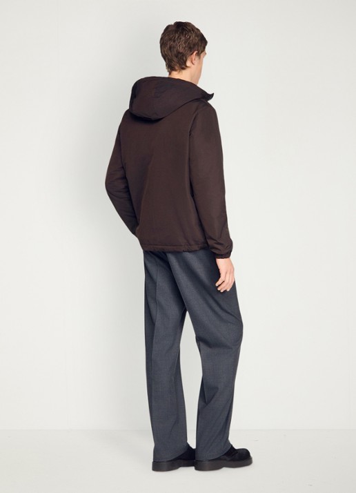 Sandro Jack met capuchon en logo - achterkant chocoladebruin