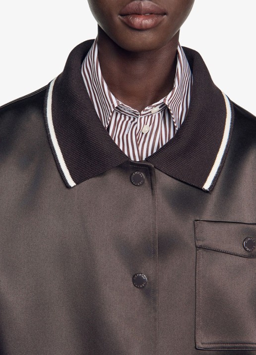 Sandro Jack met polokraag - detail 5 bruin