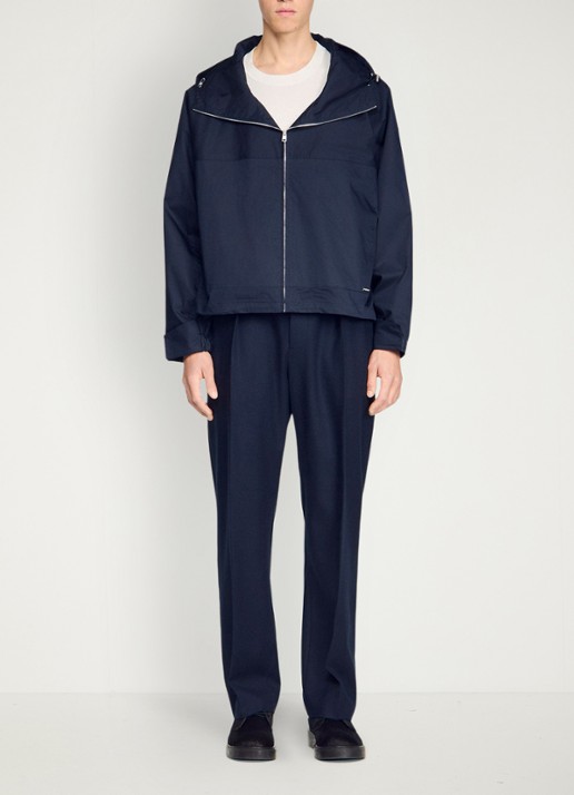 Sandro Jack van katoen met capuchon en opstaande kraag  - detail 6 midnight blue / blauw