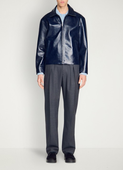Sandro Jack van leer met steekzakken - detail 5 midnight blue / blauw
