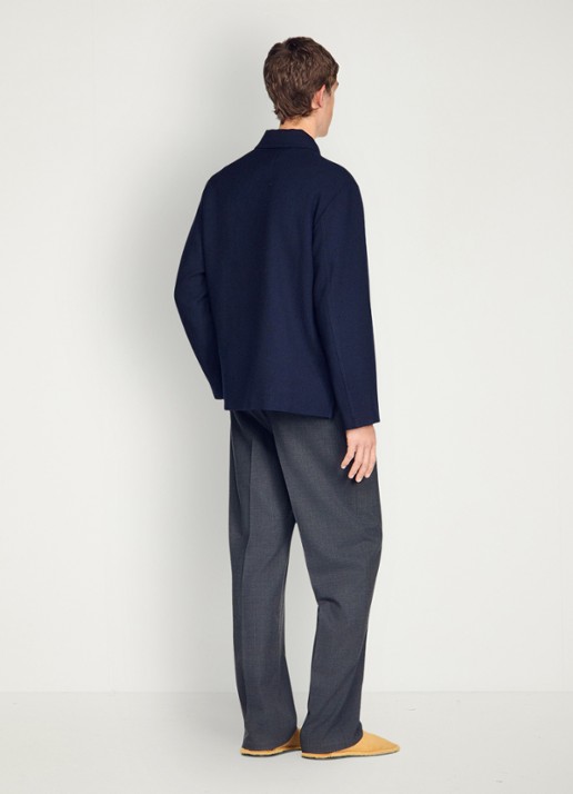Sandro Jack van scheerwol met opgestikte zakken - achterkant midnight blue / blauw