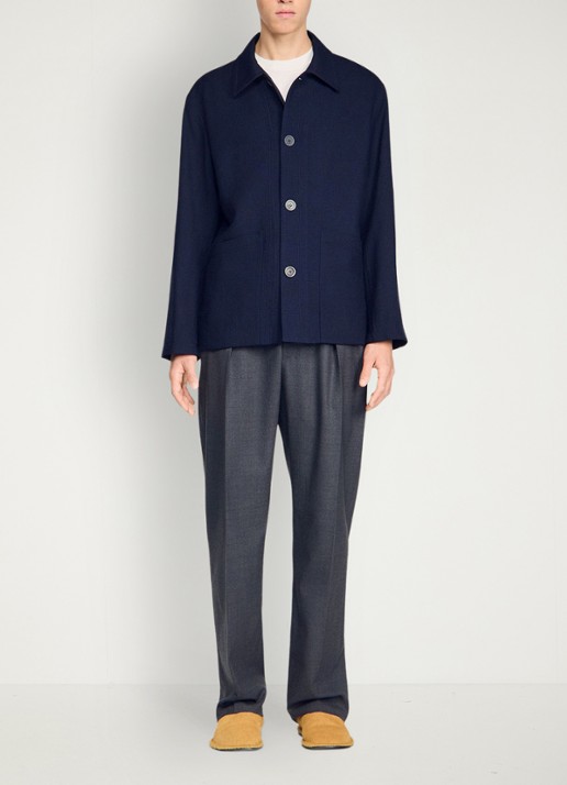 Sandro Jack van scheerwol met opgestikte zakken - detail 6 midnight blue / blauw