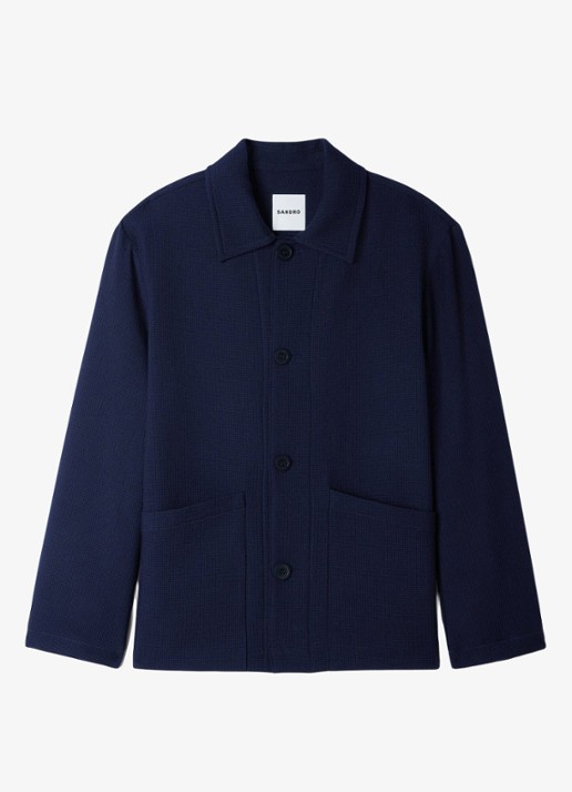 Sandro Jack van scheerwol met opgestikte zakken - voorkant 2 midnight blue / blauw