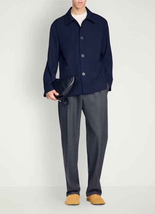 Sandro Jack van scheerwol met opgestikte zakken - voorkant 3 midnight blue / blauw