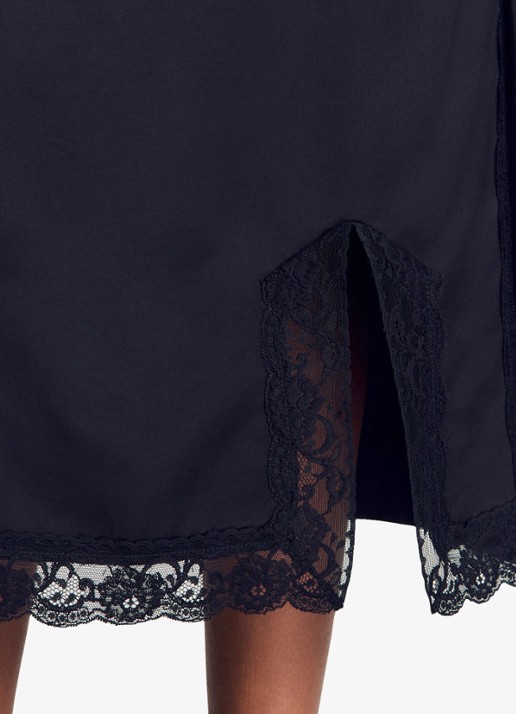 Sandro Lange rok met details van kant - detail 6 zwart