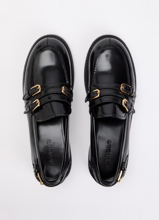 Sandro Loafer van kalfsleer  - detail 4 zwart