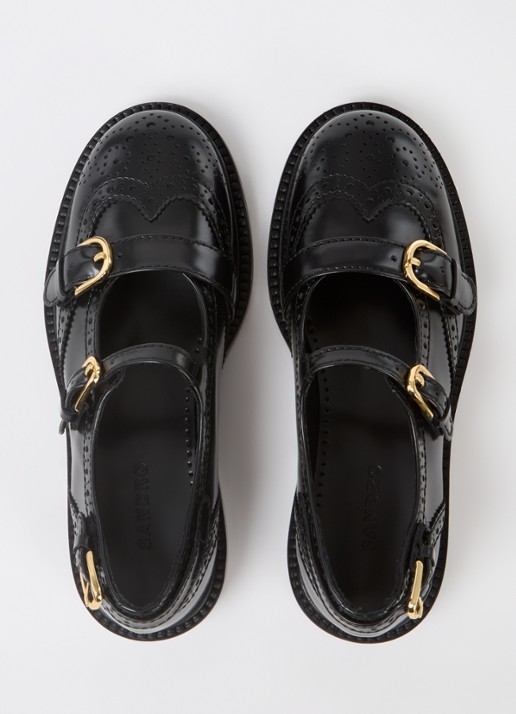 Sandro Loafer van leer - detail 3 zwart