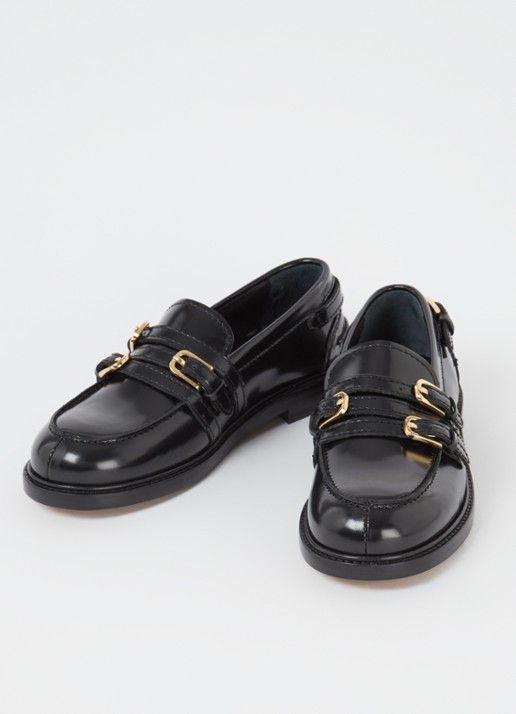 Sandro Loafer van leer - detail 3 zwart