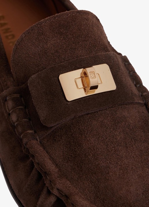 Sandro Loafers van suède - detail brown / bruin