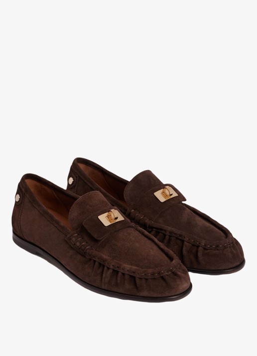 Sandro Loafers van suède - detail 2 brown / bruin