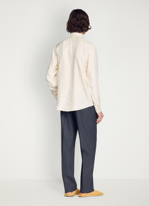 Sandro Loose fit blouse met ruitdessin - achterkant 6 wit