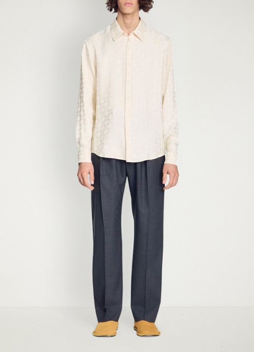 Sandro Loose fit blouse met ruitdessin - detail 4 wit