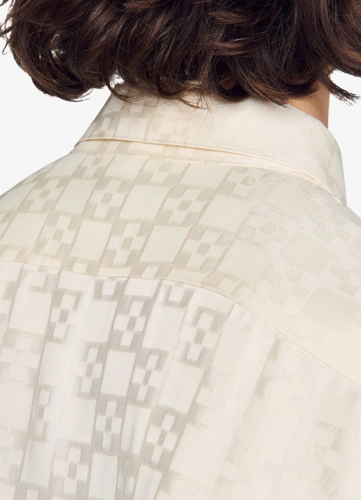 Sandro Loose fit blouse met ruitdessin - detail 5 wit