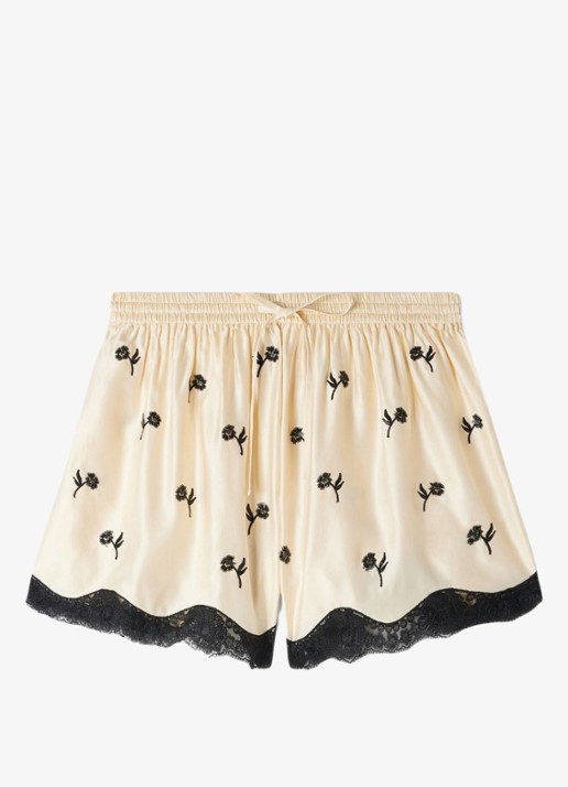 Sandro Loose fit korte broek met print en details van kant