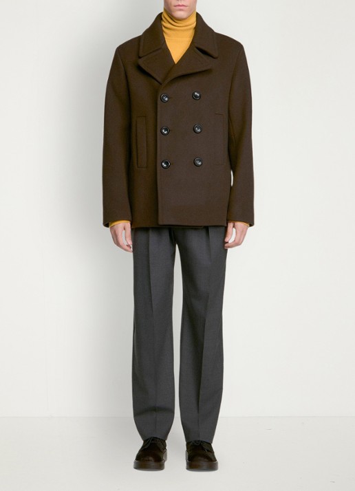 Sandro Mantel in wolblend - voorkant 5 taupe