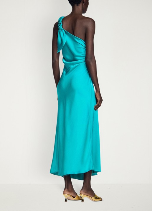 Sandro Maxi jurk met asymmetrische hals - achterkant 7 groen