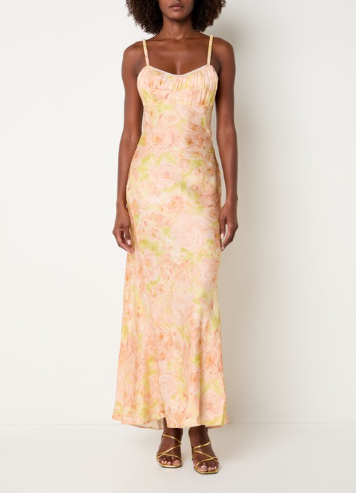 Sandro Maxi jurk met bloemenprint en rugdecolleté