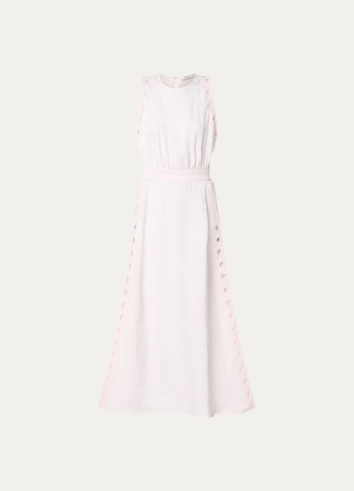 Sandro Maxi jurk met cut-out detail - voorkant lichtroze