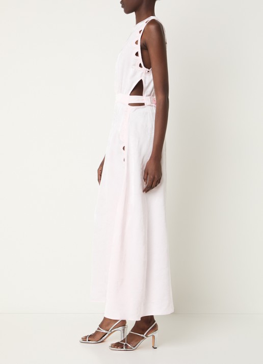 Sandro Maxi jurk met cut-out detail - voorkant 2 lichtroze