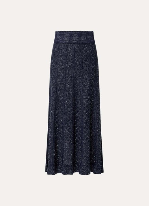 Sandro Maxi rok met strass - voorkant 2 donkerblauw