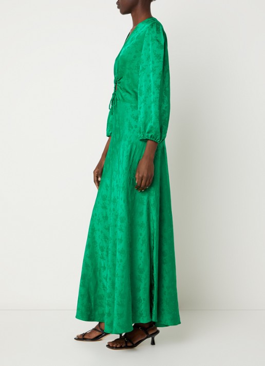Sandro Maxi tuniekjurk met cut out detail - voorkant 4 groen