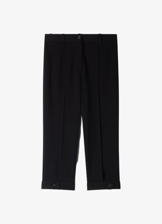 Sandro Mid waist straight fit capri broek - voorkant zwart