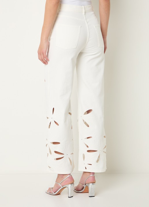 Sandro Mid waist straight leg jeans met gekleurde wassing - achterkant 5 wit