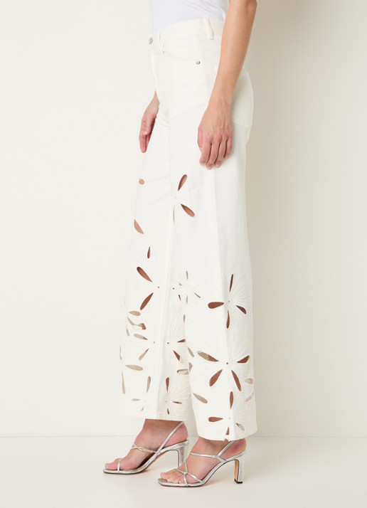 Sandro Mid waist straight leg jeans met gekleurde wassing - detail 2 wit