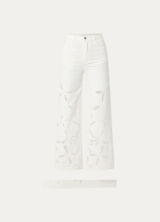 Sandro Mid waist straight leg jeans met gekleurde wassing - voorkant 3 wit