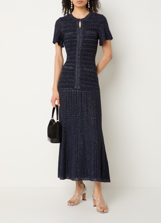 Sandro Midi blousejurk met strass