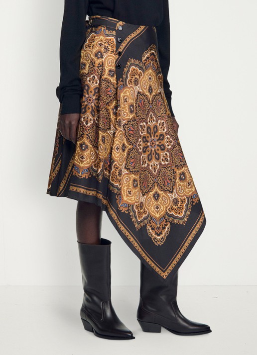 Sandro Midi rok met jacquard print