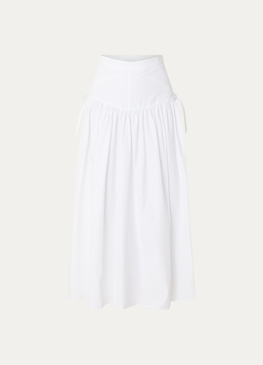 Sandro Midi rok met strikdetail - voorkant wit