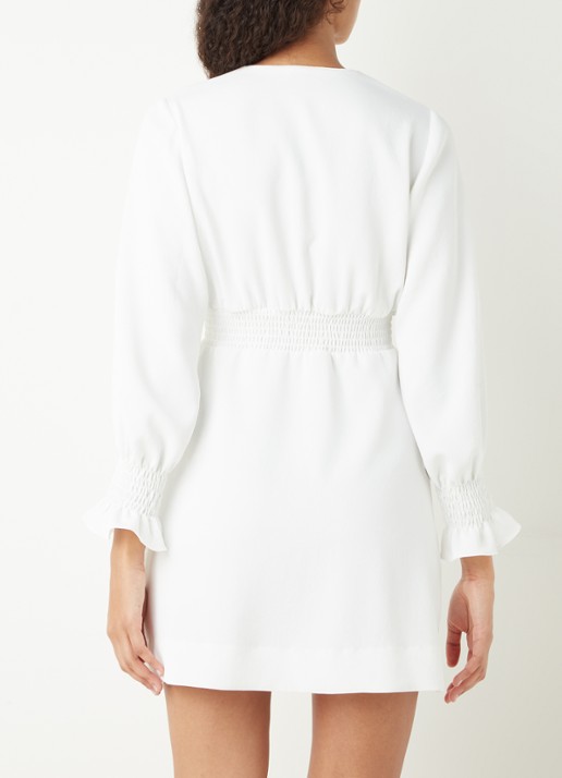Sandro Mini blousejurk met smockwerk  - achterkant 2 wit